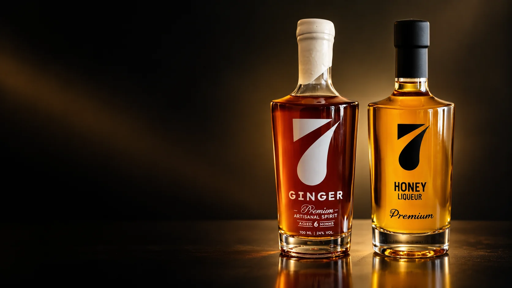 Honey 7 and Ginger 7 bottles